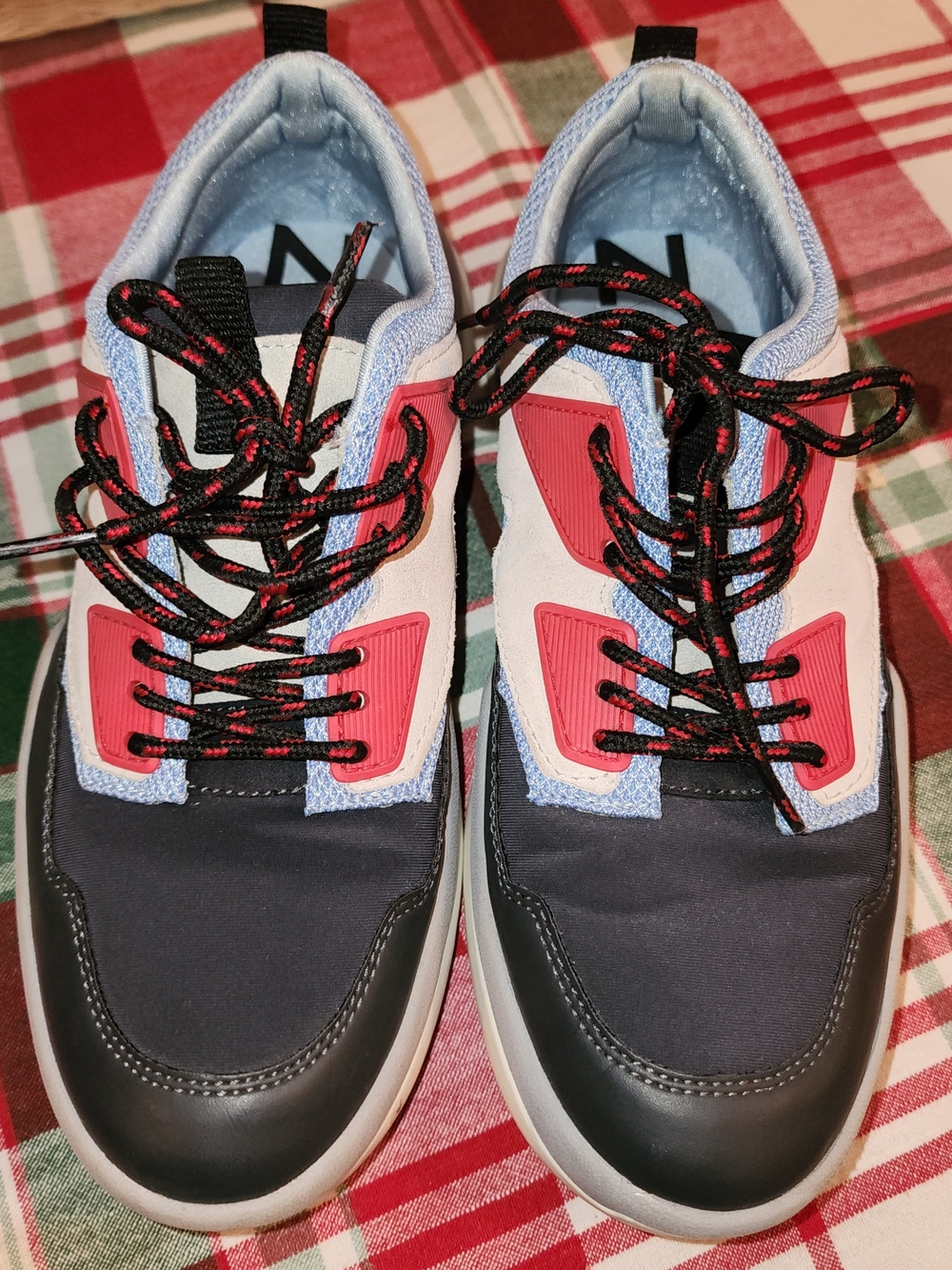 Zara Black, Red & Light Blue Women's Sneakers